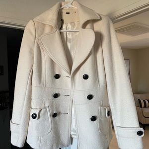 Womens cream peacoat